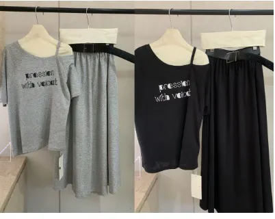 【门店同款】 ENJOY 夏季 慵懒斜肩套装163543149