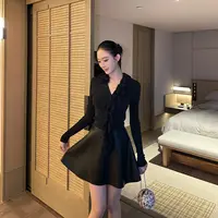 SX善喜黑色高腰PU皮裙女百搭气质半裙高级感伞裙显腿长A字半身裙