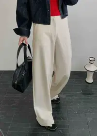 018 “知画”早秋款极简风宽松西装直筒休闲裤