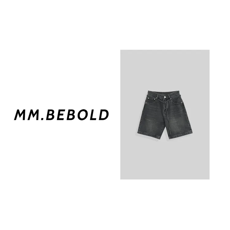  【妙姐精选】含章 棉 100 细腰带复古牛仔短裤CY221311