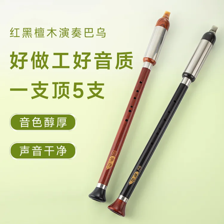 巴乌乐器初学G调f调竖吹巴乌专业演奏送盒子真红檀木黑檀高档巴乌