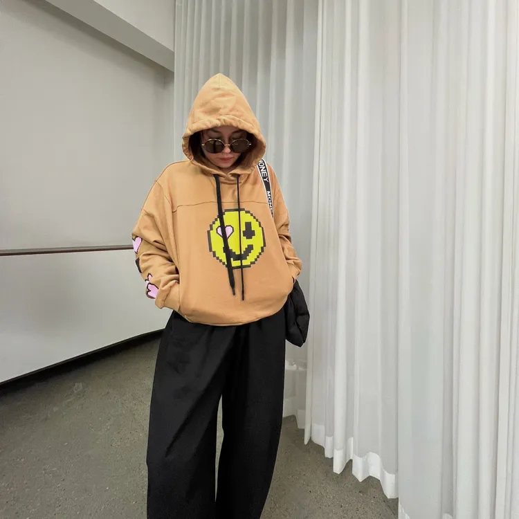 【笑脸帽衫】秋冬款帽休闲减龄宽松百搭宽松带帽卫衣女款上衣长袖