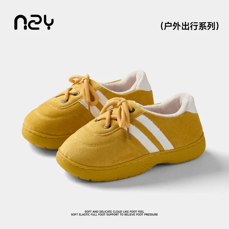 冬款泡芙德训鞋美式加绒棉鞋2025新款厚底琥珀流光女款外穿时尚