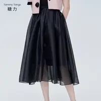 7357【金拐子专属】糖力优雅小黑裙半身裙TWEXB47357