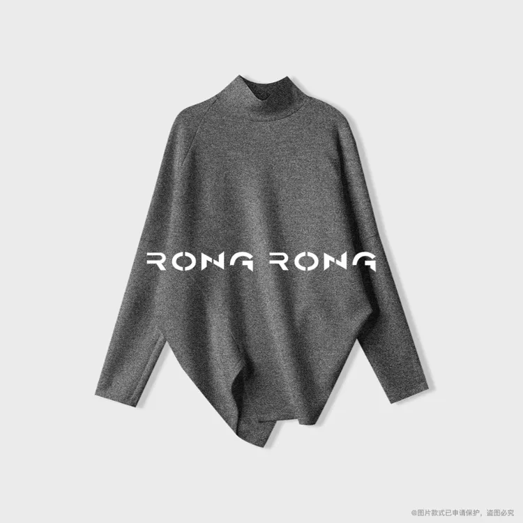 溶溶【暖冬暮歌】RONGRONG 兔毛混纺不规则绒衫毛衣2502K721