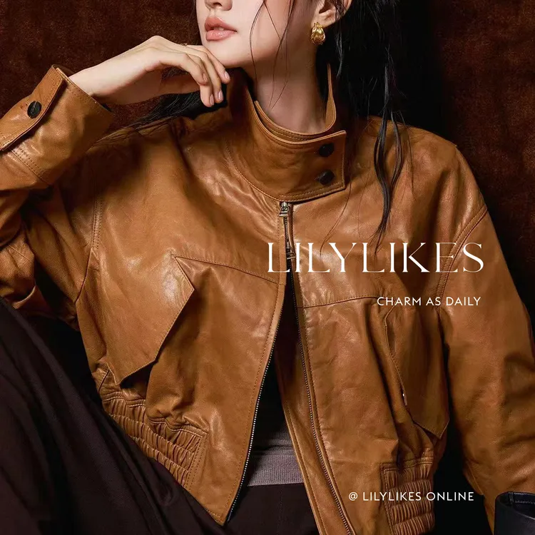 黑标“黑胶唱片”土耳其进口羊皮革皮衣短外套