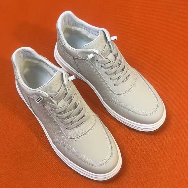 头层牛皮冬季新款高帮男士棉鞋真皮保暖休闲鞋加绒舒适小白鞋皮鞋