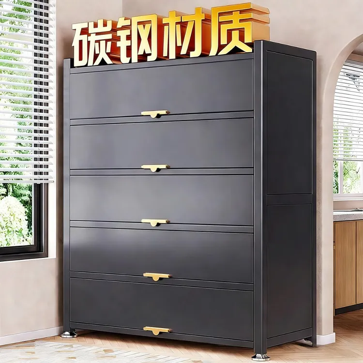 芒达钢制鞋柜门口家用收纳入户一体靠墙玄关多层爆款储物防尘鞋架