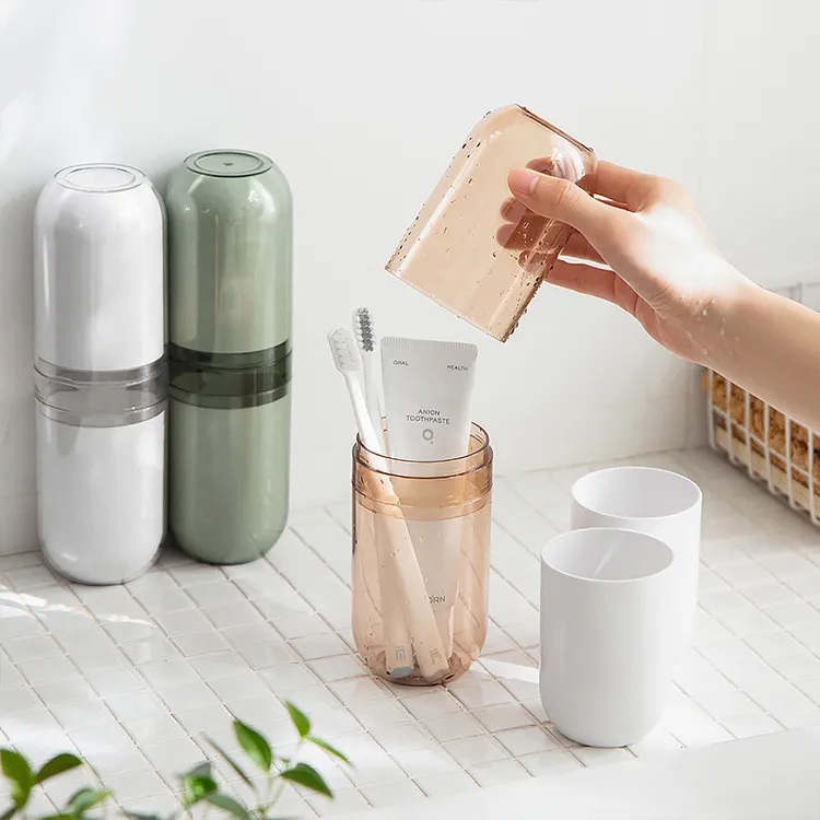 【厂家福利】【清仓款】旅行杯洗漱杯漱口杯牙刷牙膏收纳盒旅游便携式