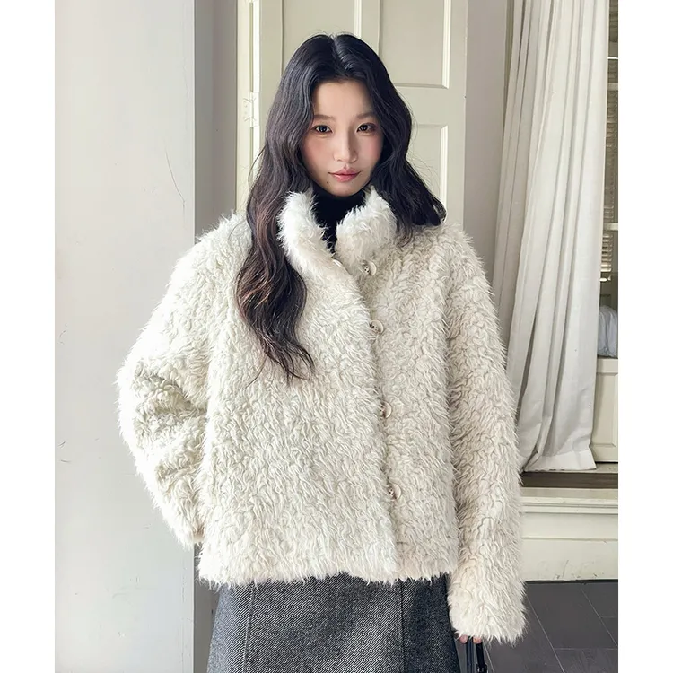 复古立领上衣洋气加厚秋冬女冬季流行韩系通勤保暖时尚外套加绒