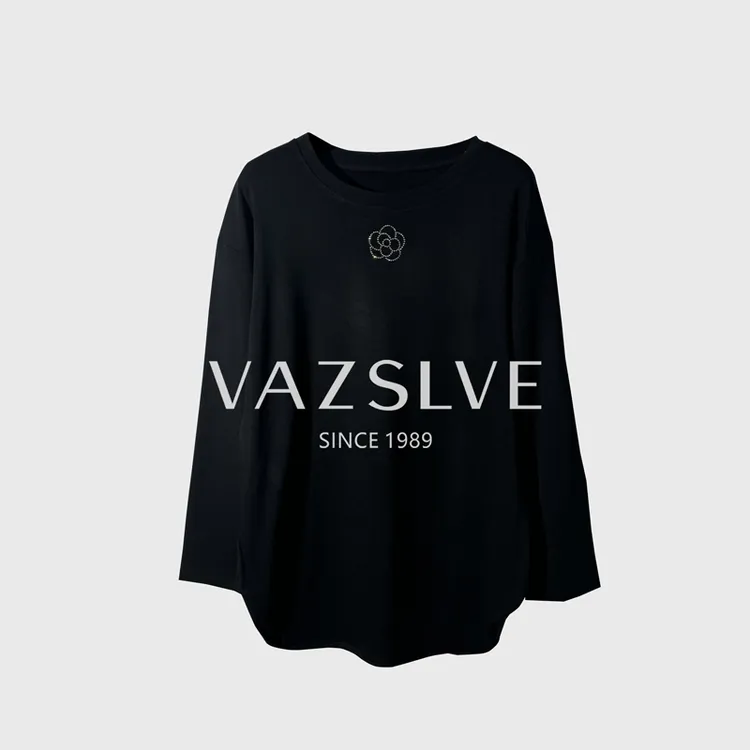 【VAZSLVE/全新奢品】捡漏 欧货磨毛重工烫钻中长款宽松T恤女 002#