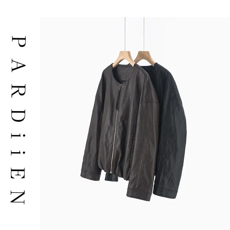 【北总严选】帕迪恩百搭短款圆领皮衣25PD-H8003