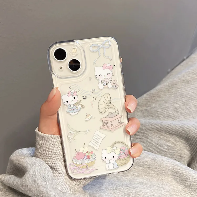 小提琴kt猫iPhone16手机壳15苹果14软13小米vivo华为适用创意简约