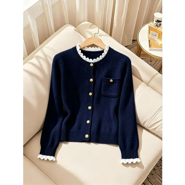 针织衫女装爆款2025秋季新款千金清冷感贵系衣服洋气显瘦长袖毛衣