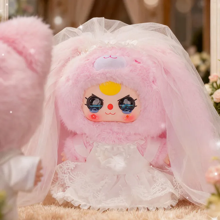（重磅新品来袭丨娃三岁浪漫婚礼400体毛绒）系列潮玩盲盒婚礼搭子