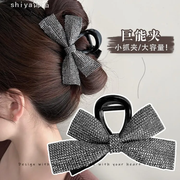 重工抓夹巨能抓流离新款蝴蝶结发卡女发夹夹子洋气气质鲨鱼夹头饰