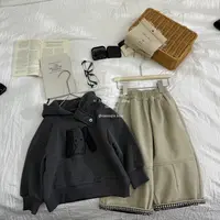 小马家2025冬款加绒一体绒连帽卫衣D-6733纯色潮流时尚宽松百搭