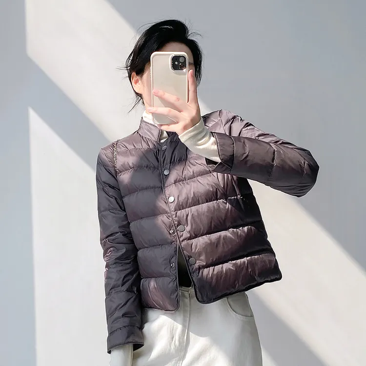 90白鸭绒羽绒服女短款秋冬季2025新款高级感中式小个子保暖轻外套