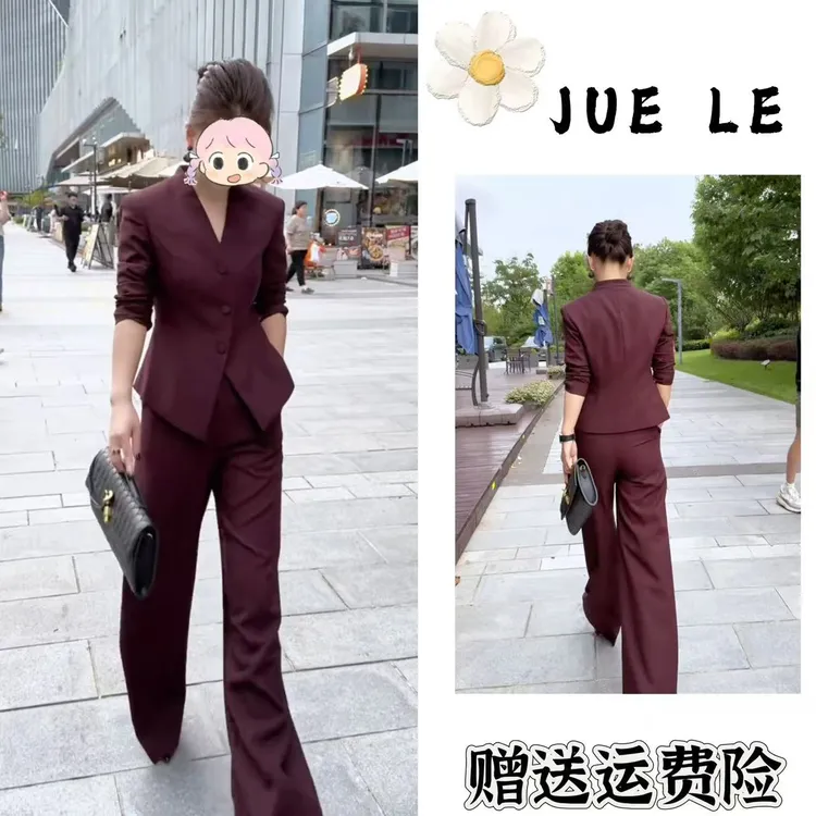 2025秋季新款时尚显瘦气质女士网红洋气两件套百搭款L11025