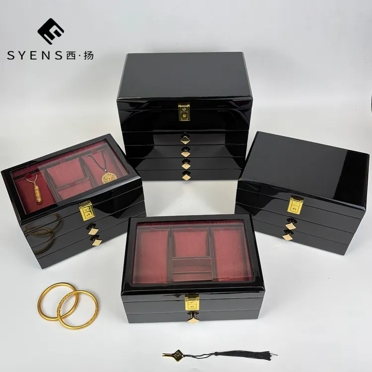 首饰盒/箱 黄金首饰盒铺家同款高档精致三五金首饰收纳盒结婚礼物