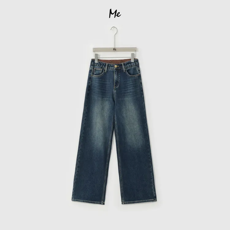 ME【拒绝身材焦虑】加绒锁温保暖高弹高腰松紧腰牛仔裤MESA4314