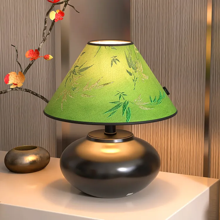 新中式陶瓷台灯复古简约卧室床头灯侘寂风中古风民宿节能高颜值