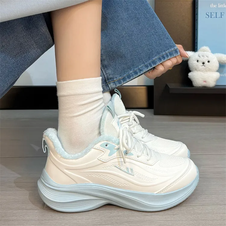 回力女鞋运动鞋秋季新款加绒加厚软底跑步鞋校园风学生百搭小白鞋