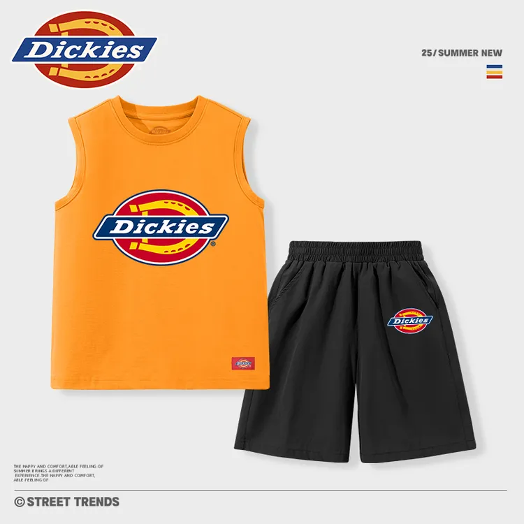 Dickies童装儿童套装男童夏季纯棉透气背心小男孩速干运动短裤潮