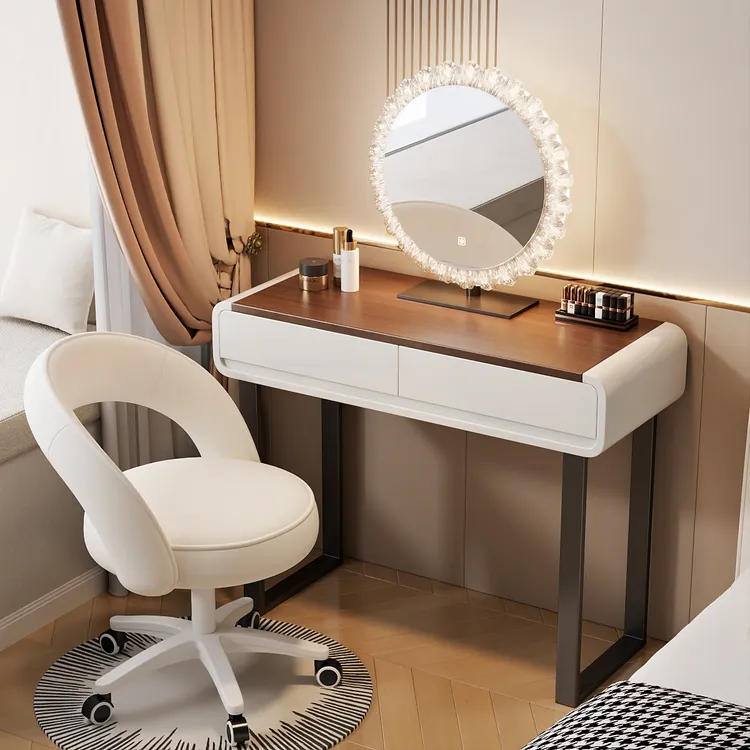 小户型卧室梳妆台简约现代实木化妆桌小型收纳一体化妆台2025新款