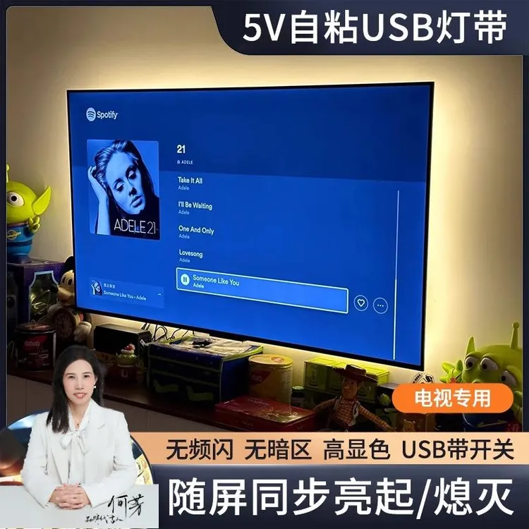 【乔迁氛围必备】电视氛围灯led灯带5V低压自粘式单色灯条USB插口