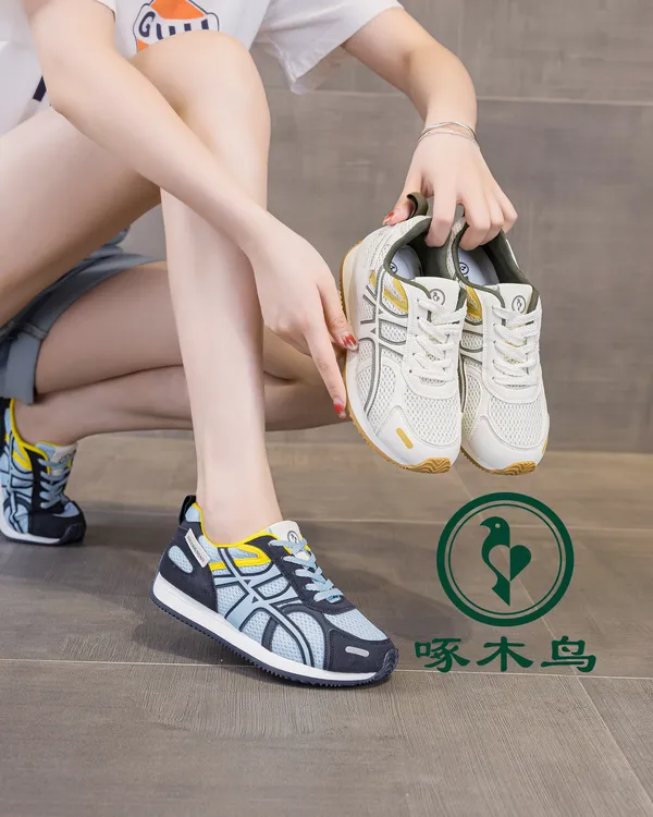 啄木鸟2025真皮女鞋百搭复古拼色德训鞋舒适平底轻便休闲运动鞋