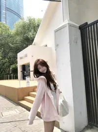 尹千金J【奶芙兔兔】淡粉色卫衣宽松纯欲慵懒风女装休闲百搭W257375