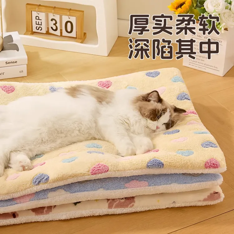 宠物睡垫四季通用猫咪保暖毯子加厚狗垫子秋冬宠物棉垫狗狗睡觉用