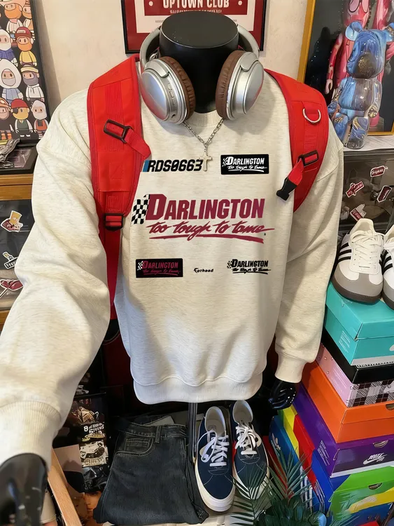 秋冬加绒加厚圆领卫衣机车风男女情侣重磅宽松休闲百搭长袖上衣