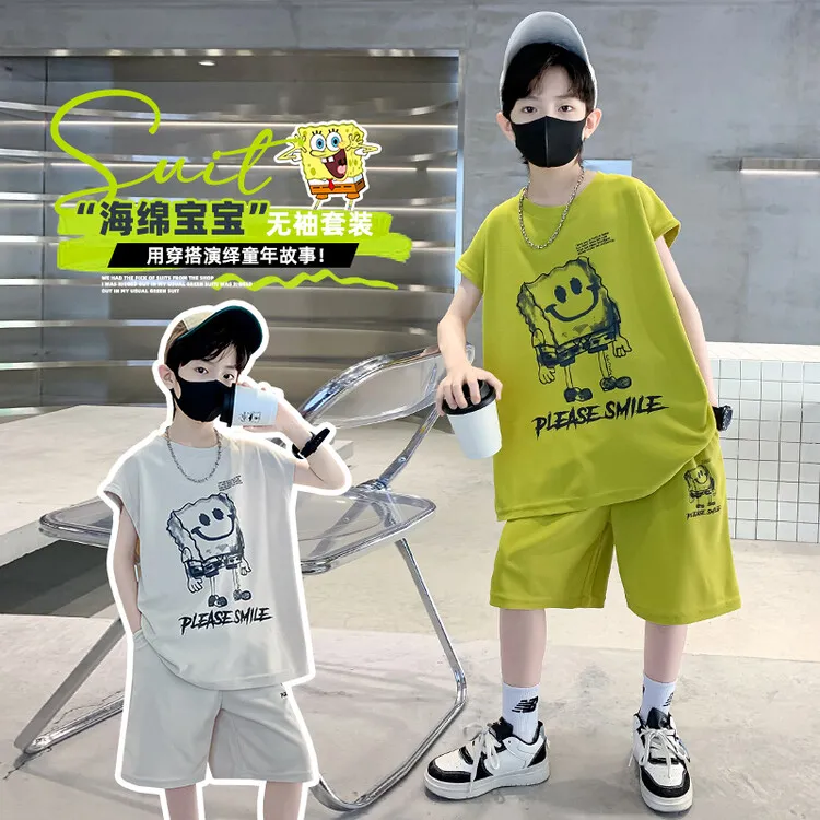 男童夏装短袖套装2025新款中大童夏季薄款男孩夏天轻奢痞帅风潮牌