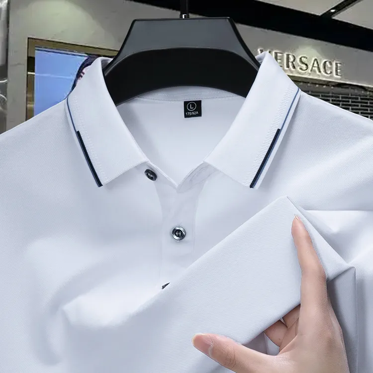 【港口尾货·限购2单】意大利白色轻奢高级感polo衫男款爆款2025新款