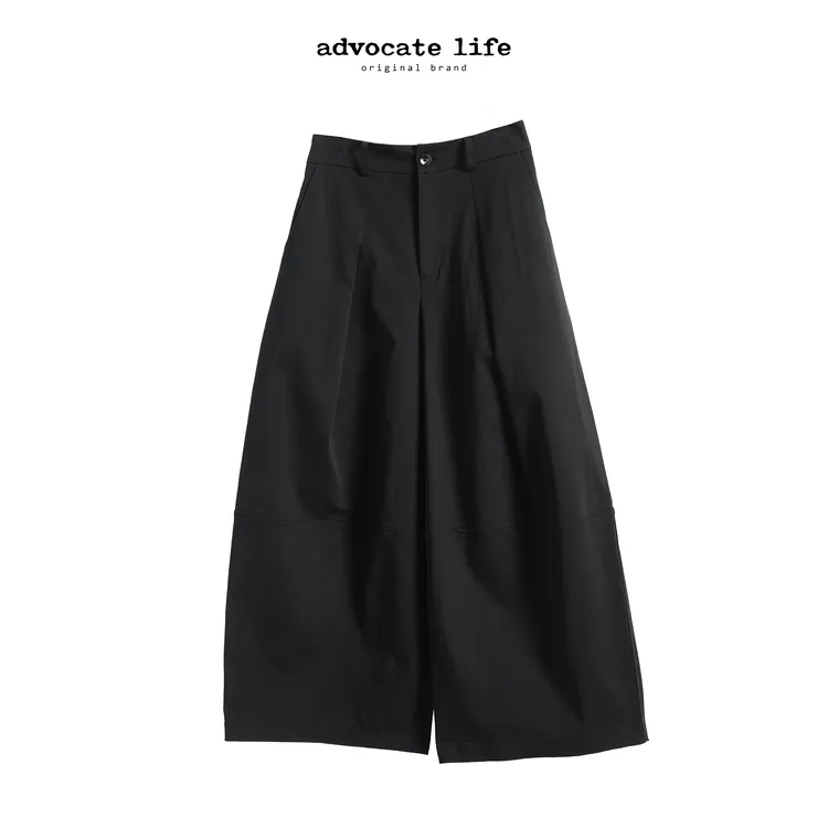 Advocatelife秋款新品黑色阔腿西装裤小众百搭老钱风女装JQ163471