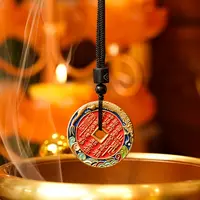 铜吊坠 铜 彩绘 花钱吊坠 复古国潮