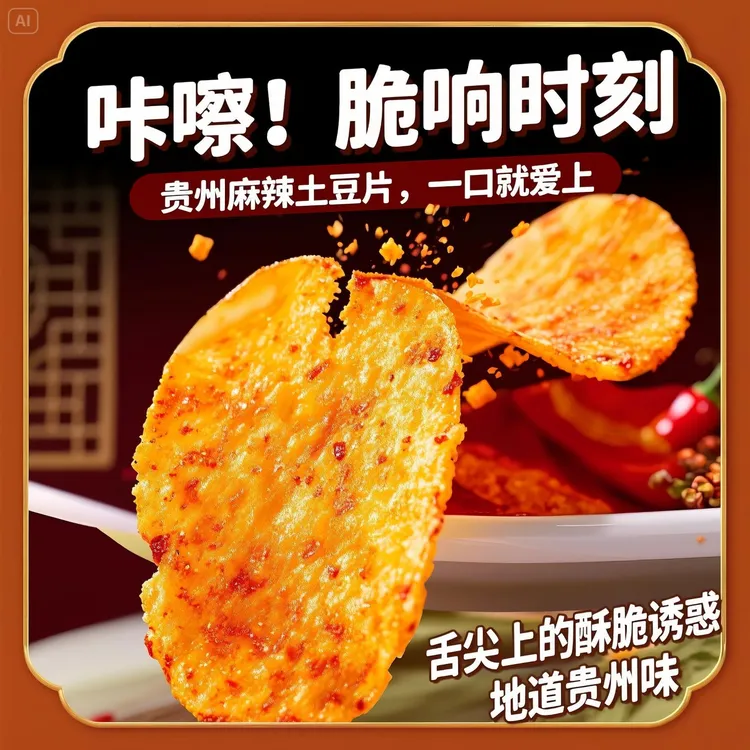 【买5袋送5袋】贵州特产网红零食麻辣味土豆片洋芋片原切土豆片薯片