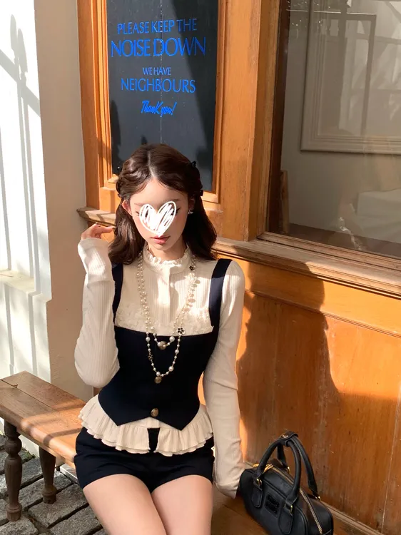 英伦骑士 针织衬衫马甲短裤三件套