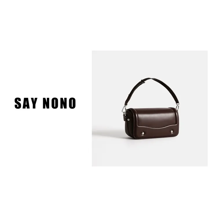 say nono 新款小牛皮无性别枕头包复古文艺饭盒包手提盒子邮差包