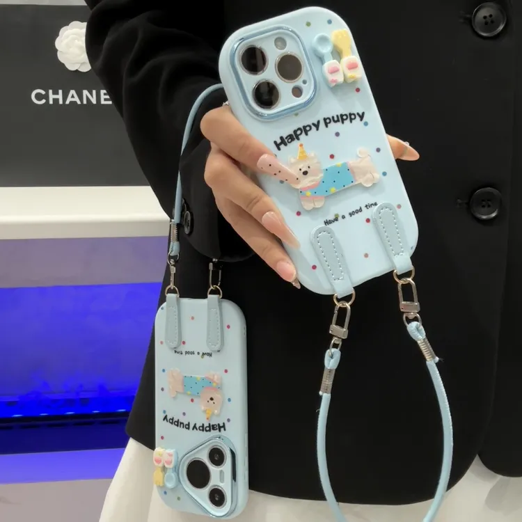 GGBond餐具狗狗公仔挂绳适用苹果17胖子16手机壳华为oppo小米vivo