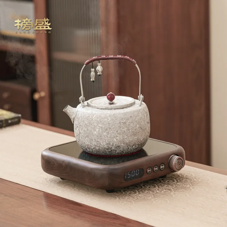 榜盛纯钛冰花煮茶壶烧水壶养生壶家用中式高端煮茶器电陶炉套装