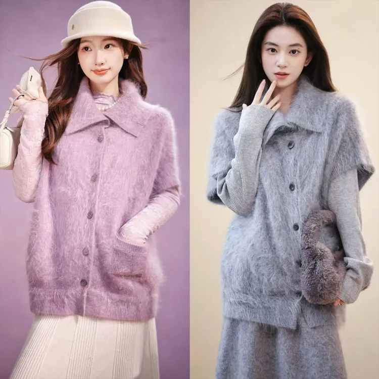 【赵大喜】现货！罗拉开衫 | 100cashmere/拉毛工艺翻领