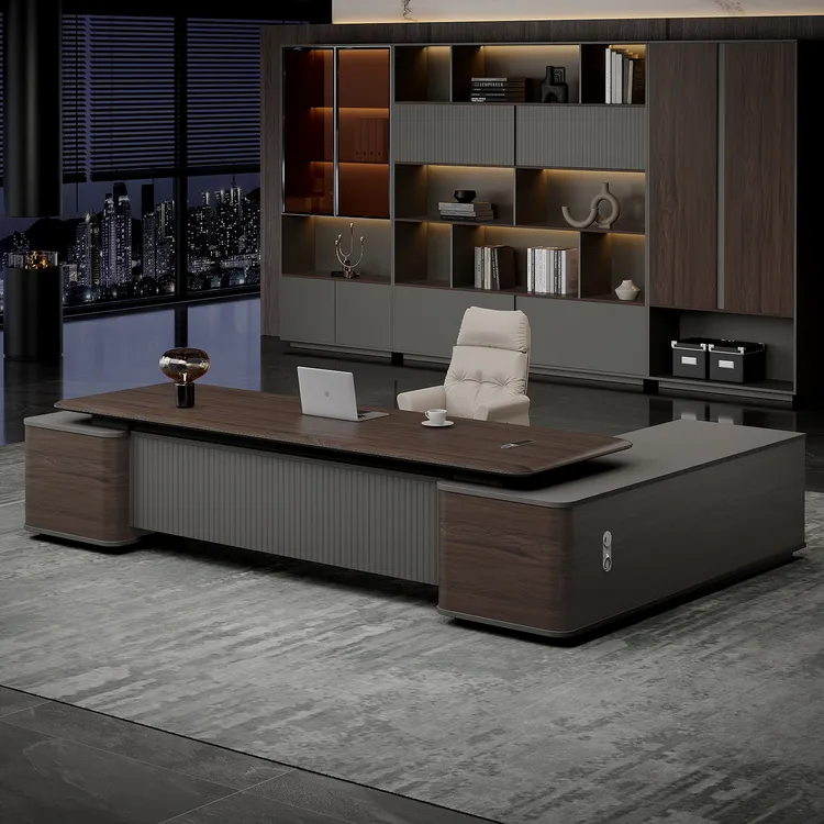 吸塑办公桌老板桌总裁桌办公室家具老板办公桌椅全套大班台经理桌