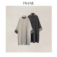  YW&XIE《Q420》长袖休闲风长款风衣立领上衣秋季宽松休闲