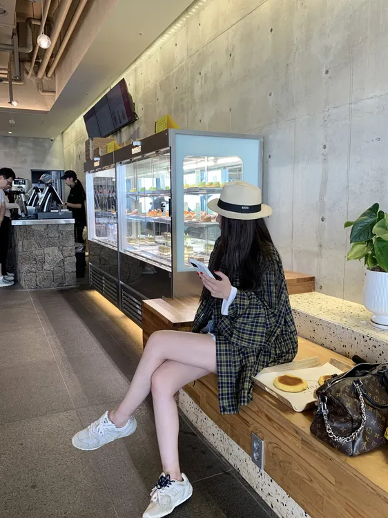 TT S【老钱风】廓形韩版休闲格子设计款中长风衣外套