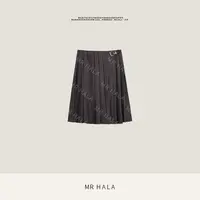 MRHALA 缦妙羊毛三色织格纹百褶裙女 LQ311087