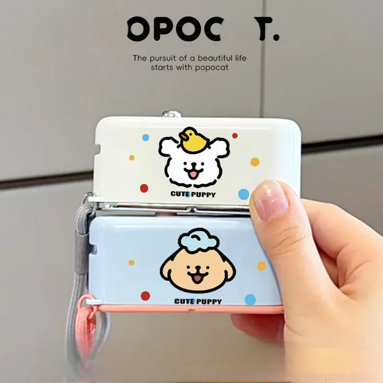 可爱小狗牙线盒自动弹出创意牙线随身盒2025新款便携牙线棒收纳盒