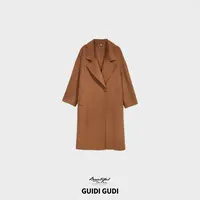 GUIDI GUDI【勿忘我】秋冬款宽松型大衣外套/黄加蓝 